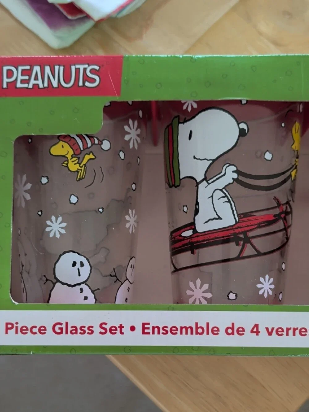 Peanuts Snoopy Holiday Glasses Set Of 4